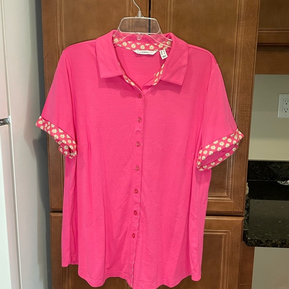 Isaacmizrahilive Womens Polo Short sleeve Blouse Shirt Size L NEW With out tag - Picture 7 of 9